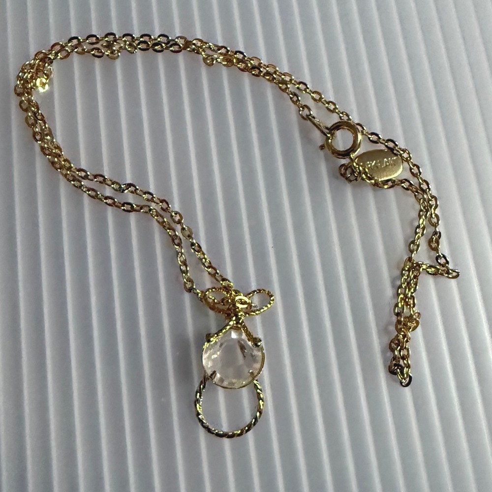 Park Lane Pendant Necklace CHILD Gold Excellent Vintage Crystal Bow Detail